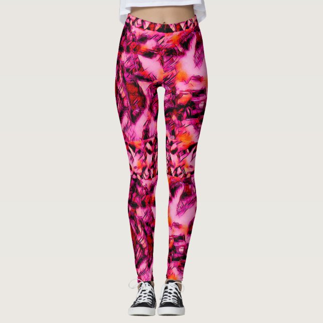 Legging ~ Philtres de Kandi do rosa quente (Frente)