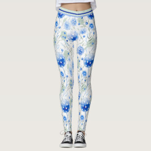 Legging Pickball de flor de aquarela