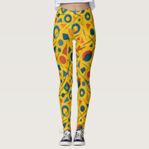Legging Pickleball Bold Wassily Kandinsky Style Padrão
