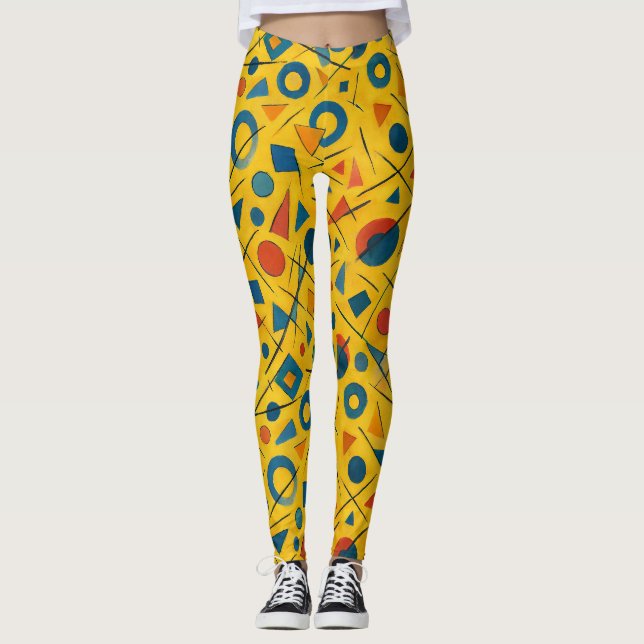 Legging Pickleball Bold Wassily Kandinsky Style Padrão (Frente)