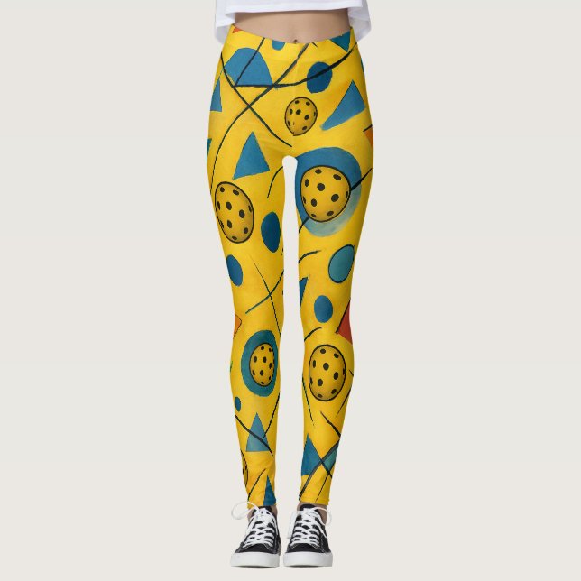 Legging Pickleball Bold Wassily Kandinsky Style Padrão (Frente)