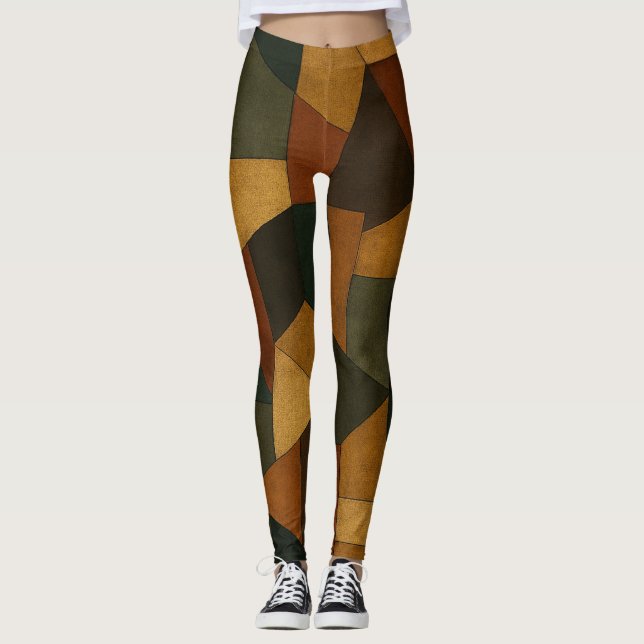 Legging Pickleball Juan Gris Style Abstrato Patterno (Frente)