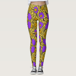 Legging Pickleball Keith Haring Style Paddle Padrão