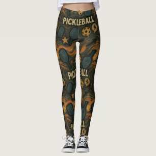 Legging Pickleball O Fundo Da Arte Do Gritar