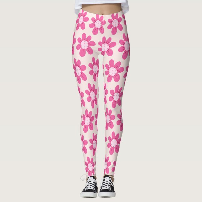 Legging Pickleball rosa - Pickleball - Cute e tendência (Frente)