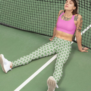 Legging Pickleball Verde e Rosa Xadrez Preppy
