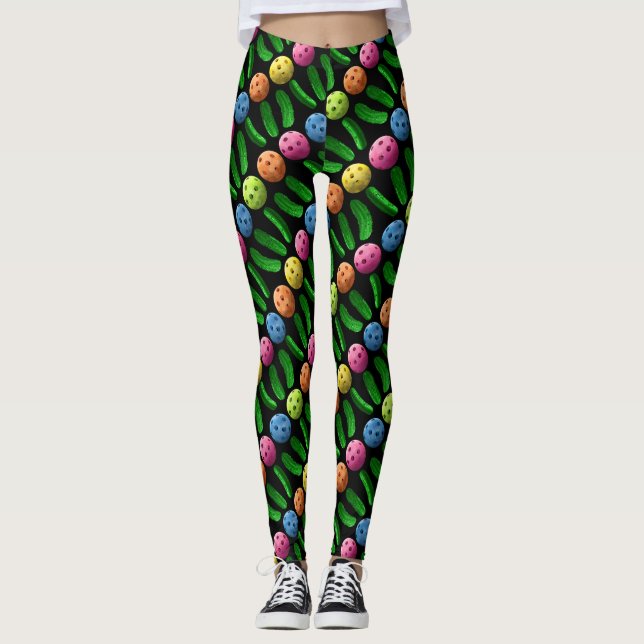 Legging Pickleballs e caneleiras das salmouras (Frente)