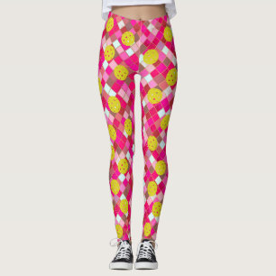 Legging Piclebol Diamante Geométrico Colorido Rosa