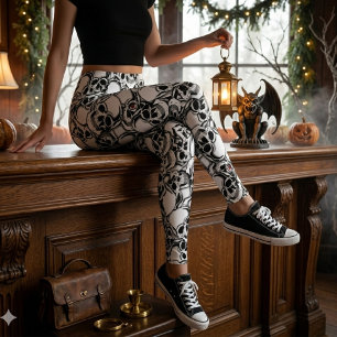 Legging Pilha de Caveiras Olho Vermelho ID222