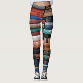 Legging Pilhas de Livros Antigos Biblioteca