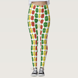 Legging Pimenta-de-sino-branco, capsicum trio cantando car