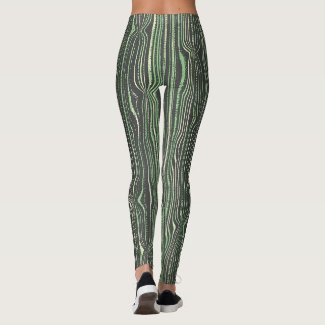Legging Pinça Verde E Cinza, Pinto, Pata, Pincéis, Pincéis (Verso)
