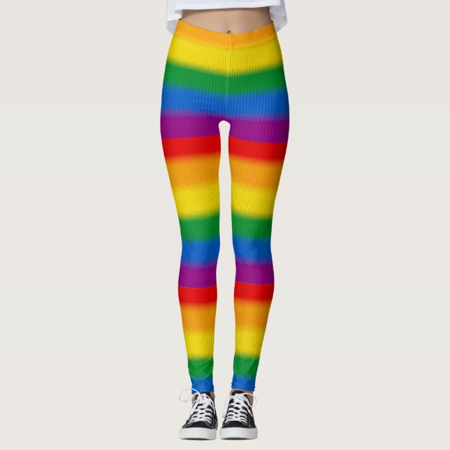 Legging Pincéis de cor do arco-íris LGBT (Frente)