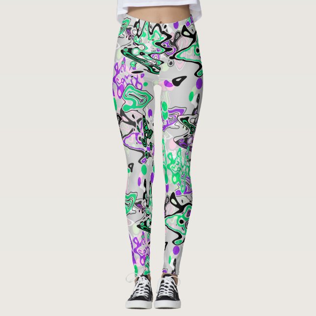 Legging Pincel de respingo abstrato moderno elegantemente  (Frente)