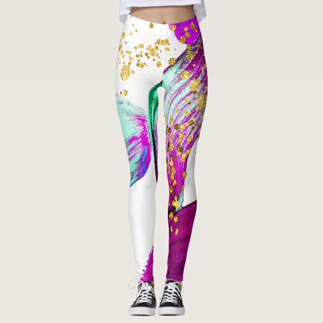 Legging Pincel Ultra Violeta: Arte Abstrato (Frente)