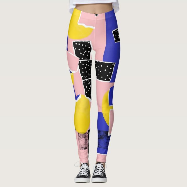 Legging Pincelada Abstrata Retro (10) (Frente)
