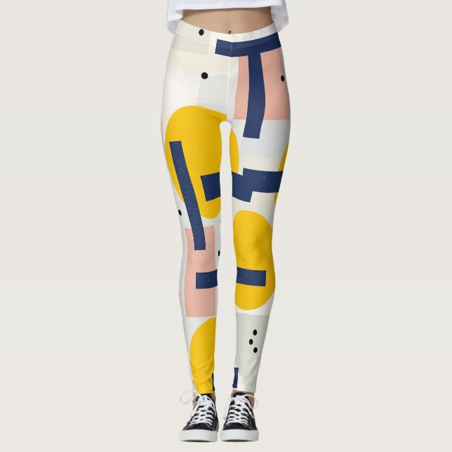 Legging Pincelada Abstrata Retro (12) (Frente)