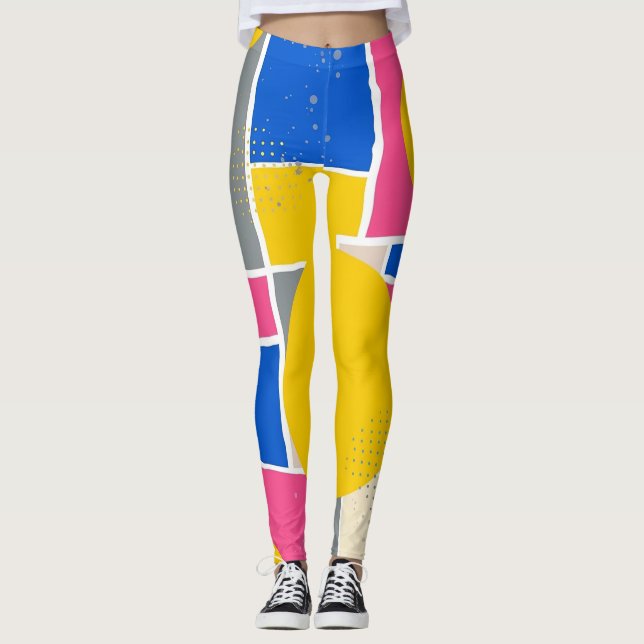 Legging Pincelada Abstrata Retro (15) (Frente)