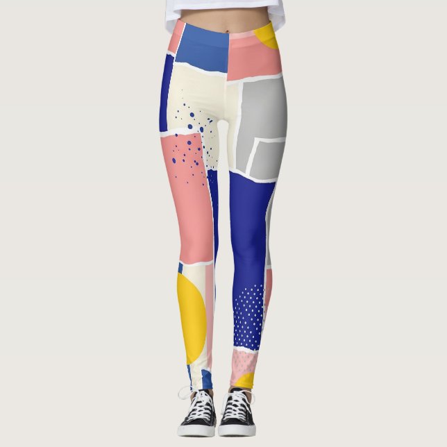 Legging Pincelada Abstrata Retro (16) (Frente)