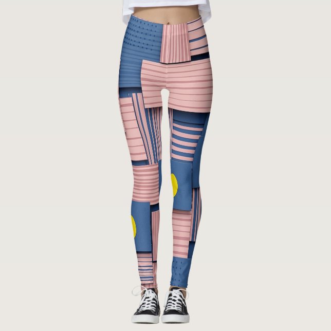 Legging Pincelada Abstrata Retro (5) (Frente)