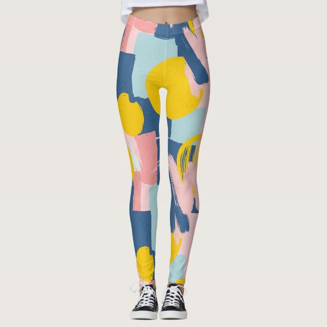 Legging Pincelada Abstrata Retro (6) (Frente)
