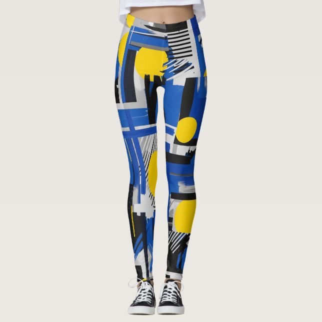 Legging Pincelada Abstrata Retro (7) (Frente)