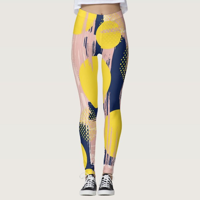 Legging Pincelada Abstrata Retro (8) (Frente)