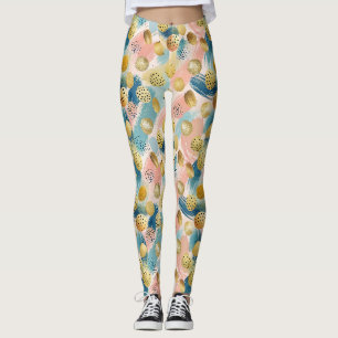 Legging Pincelada de Abstrato sem costura e padrão de form