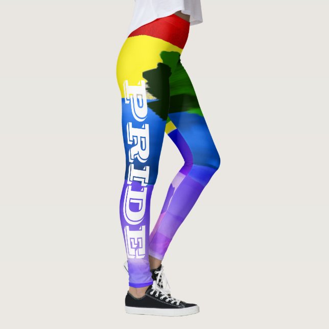 Legging Pinceladas de Pincel de Aquarela Orgulho LGBT Arco (Direita)