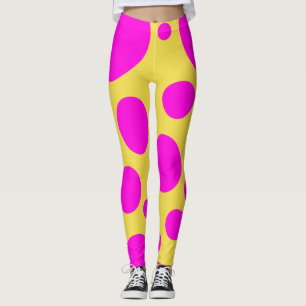 LEGGING PINCO COLORIDO E PERNAS DE BOLINHAS AMARELA