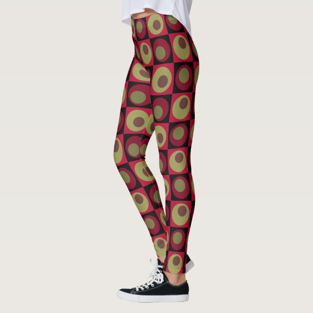 Legging Pinecone Pontos Vermelhos Pretos Vermelhos quadrad (Esquerda)