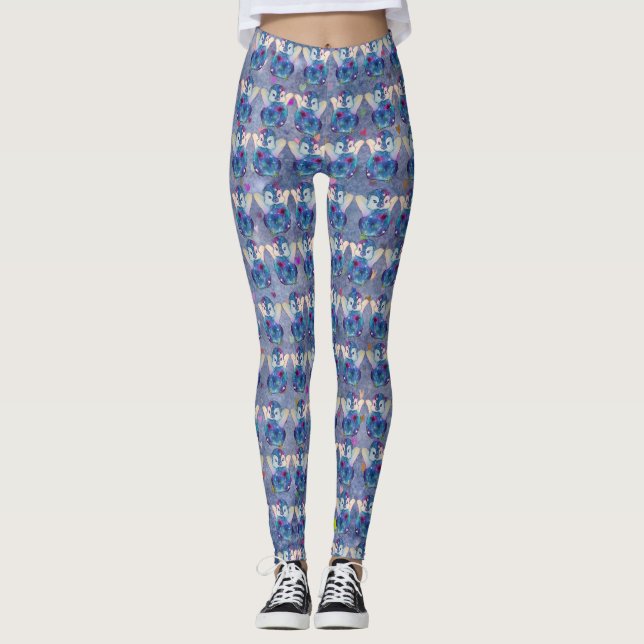 Legging Pinguim chamado Botão (Frente)