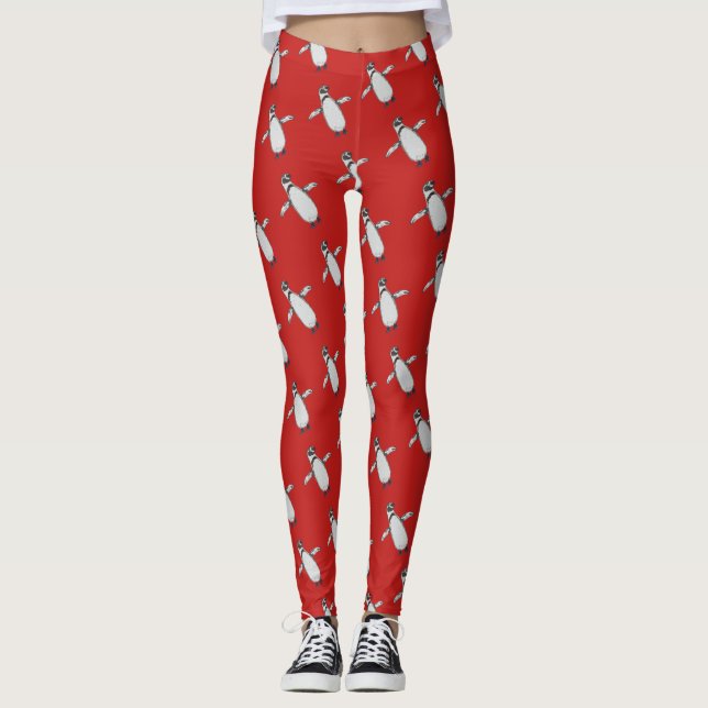 Legging Pinguim de desenho animado (Frente)