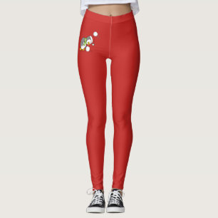 Legging Pinguim de Natal ganhando uma bola de neve