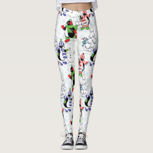 Legging pinguim de natal patinando no gelo