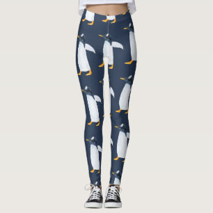 Legging Pinguins: Pequena Cor de Água Escura