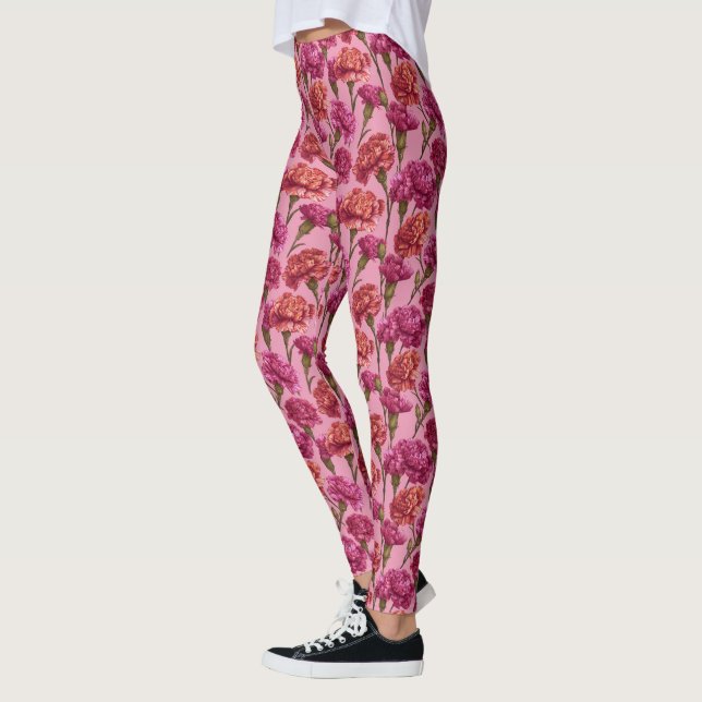 Legging Pink Active Wear Carnation Themed Birthday Gifts  (Esquerda)