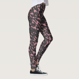 Legging pink and gray camo abstract