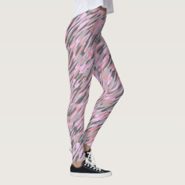 Legging pink and gray green camo abstract