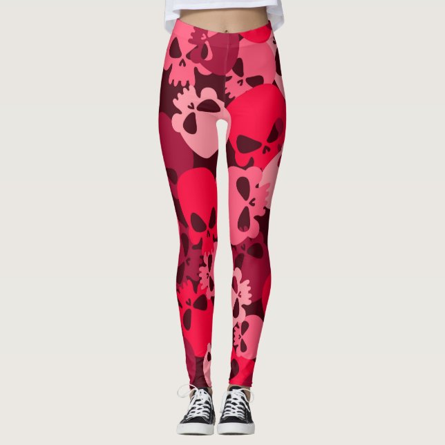 Legging Pink Army Skull Camouflage Patterno Allover Leggin (Frente)