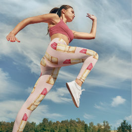 Legging Pink e Lipstick vermelho modernos de Pastel