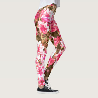 Legging Pink Floral Bloom Pattern – Soft Botanical Design
