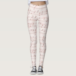 Legging Pink Music Notes Sheet
