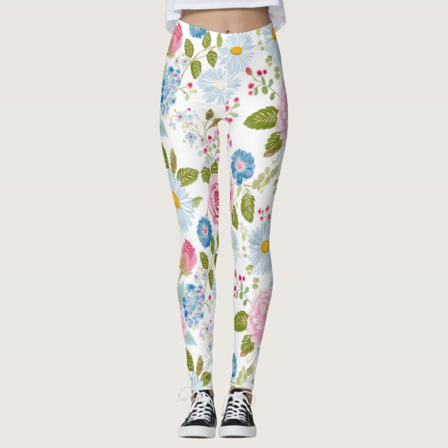 Legging Pink Peonies Pattern  (Frente)