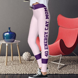 Legging Pink Purple 40th Birthday Pet Cat Mom Personalized