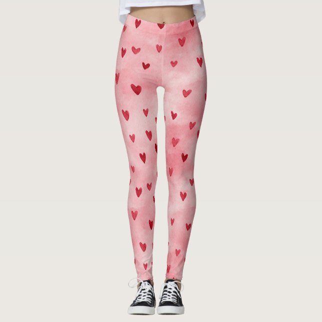 Legging Pink Red Hearts Name (Frente)