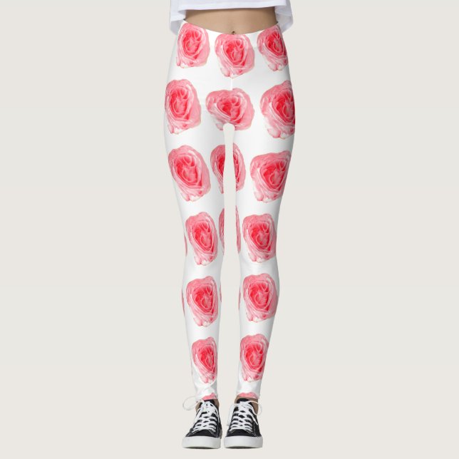Legging Pink Rose Flower (Frente)