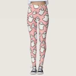 Legging Pink Spooky Ghost Patterno Halloween