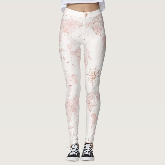 Legging Pink World Map (Frente)
