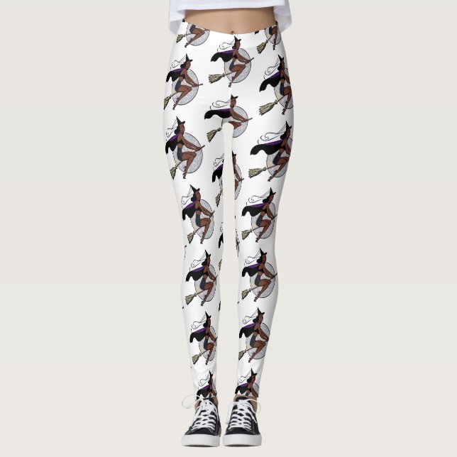 Legging pino preto para cima de pernas de bruxa (Frente)